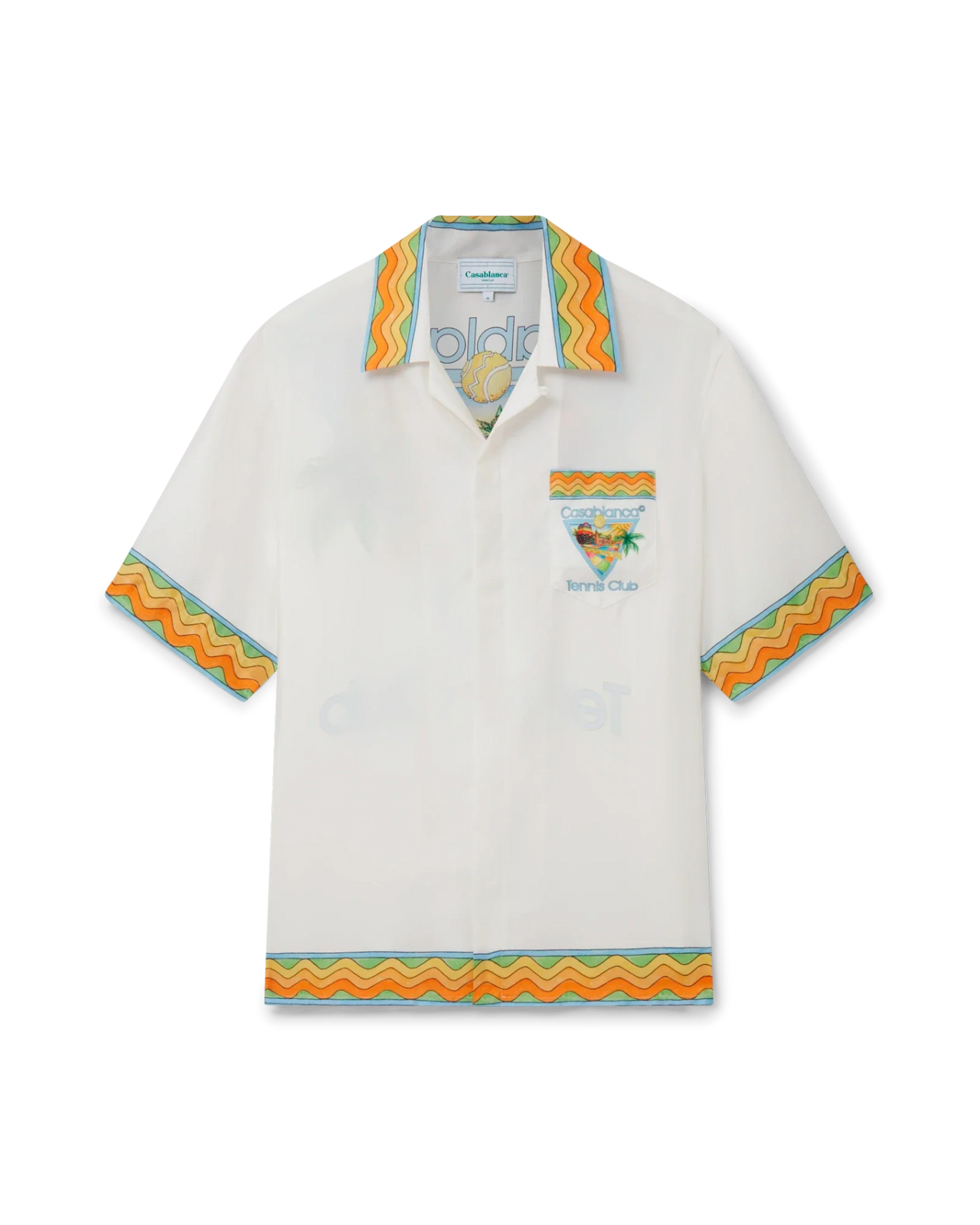 Casablanca Tennis Club Print Silk Shirt